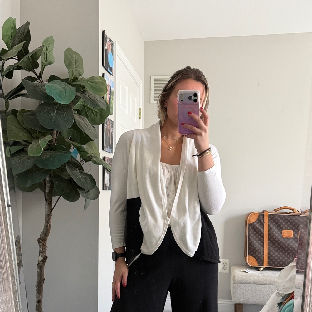 White House Black Market Two-Tone Cardigan